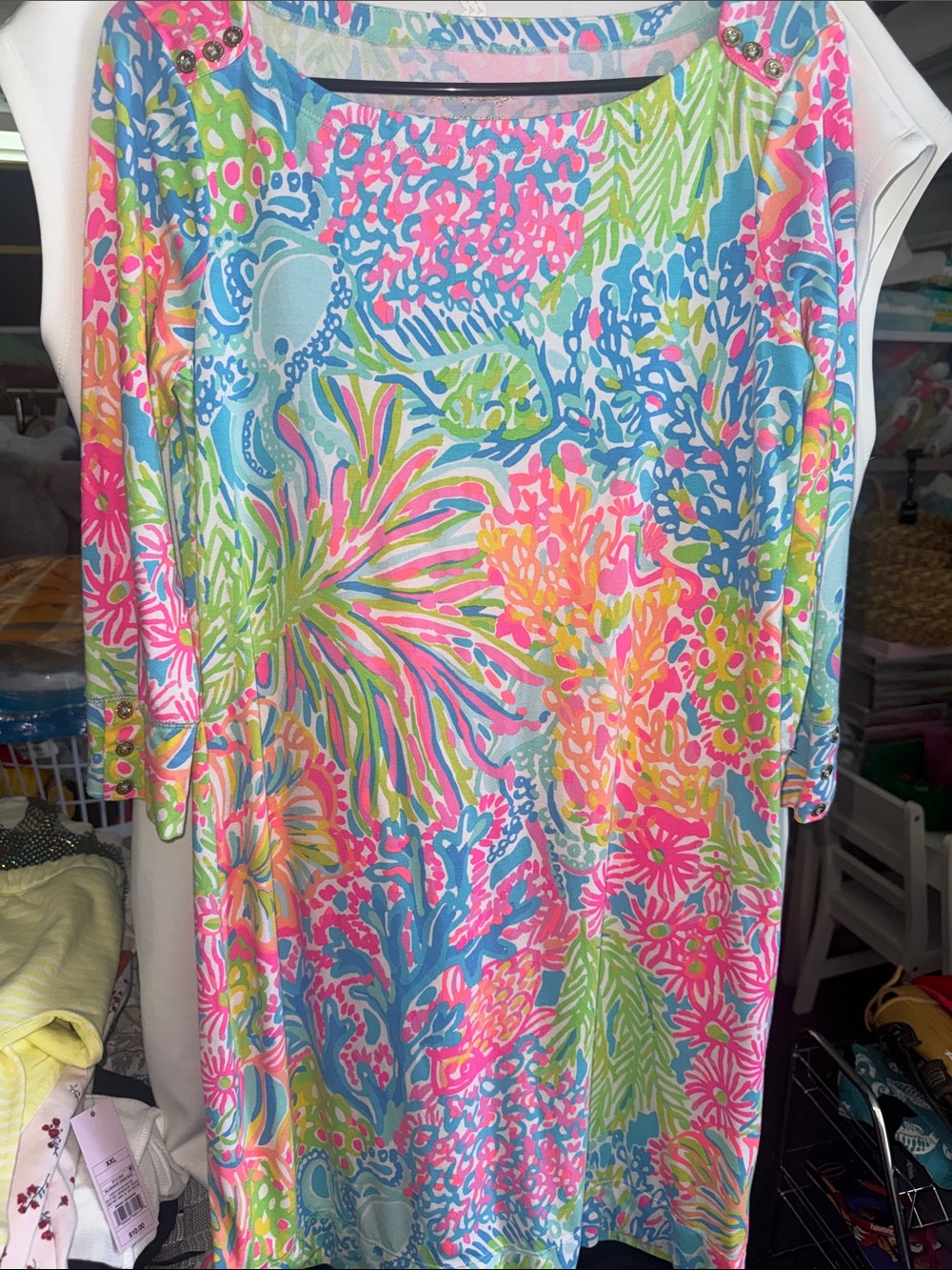 Lilly Pulitzer Vibrant Floral Coral-Print Sophie Dress size MEDIUM NWOT!